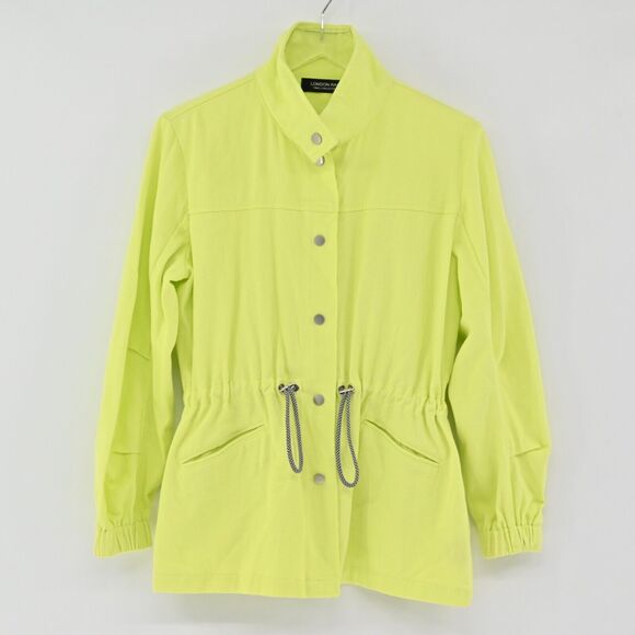 LONDON RAG Jacket‎ Womens Size M Chartreuse 100% Cotton Twill Collection Utility - Picture 4 of 13